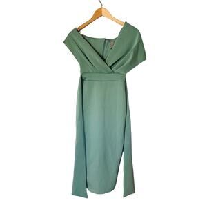 ASOS Green Short Sleeve Bodycon Dress Size 0 NWT